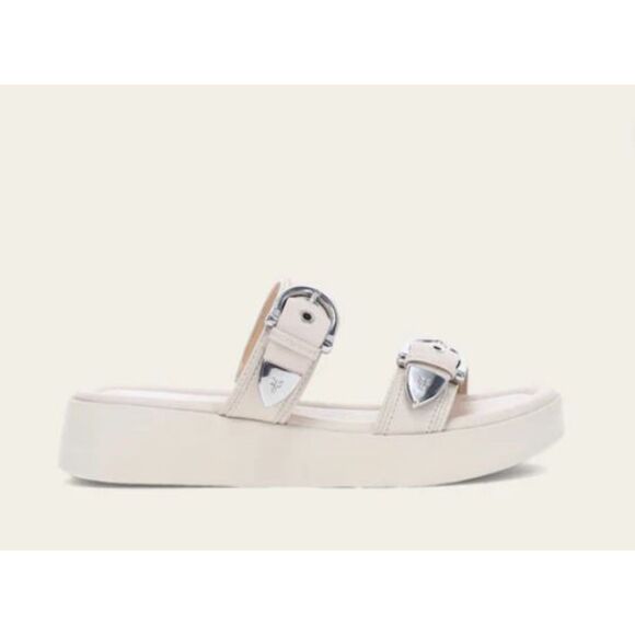 Frye Ivory Maya Buckle Leather Sandals Women's Size 8 NIB - Picture 12 of 13